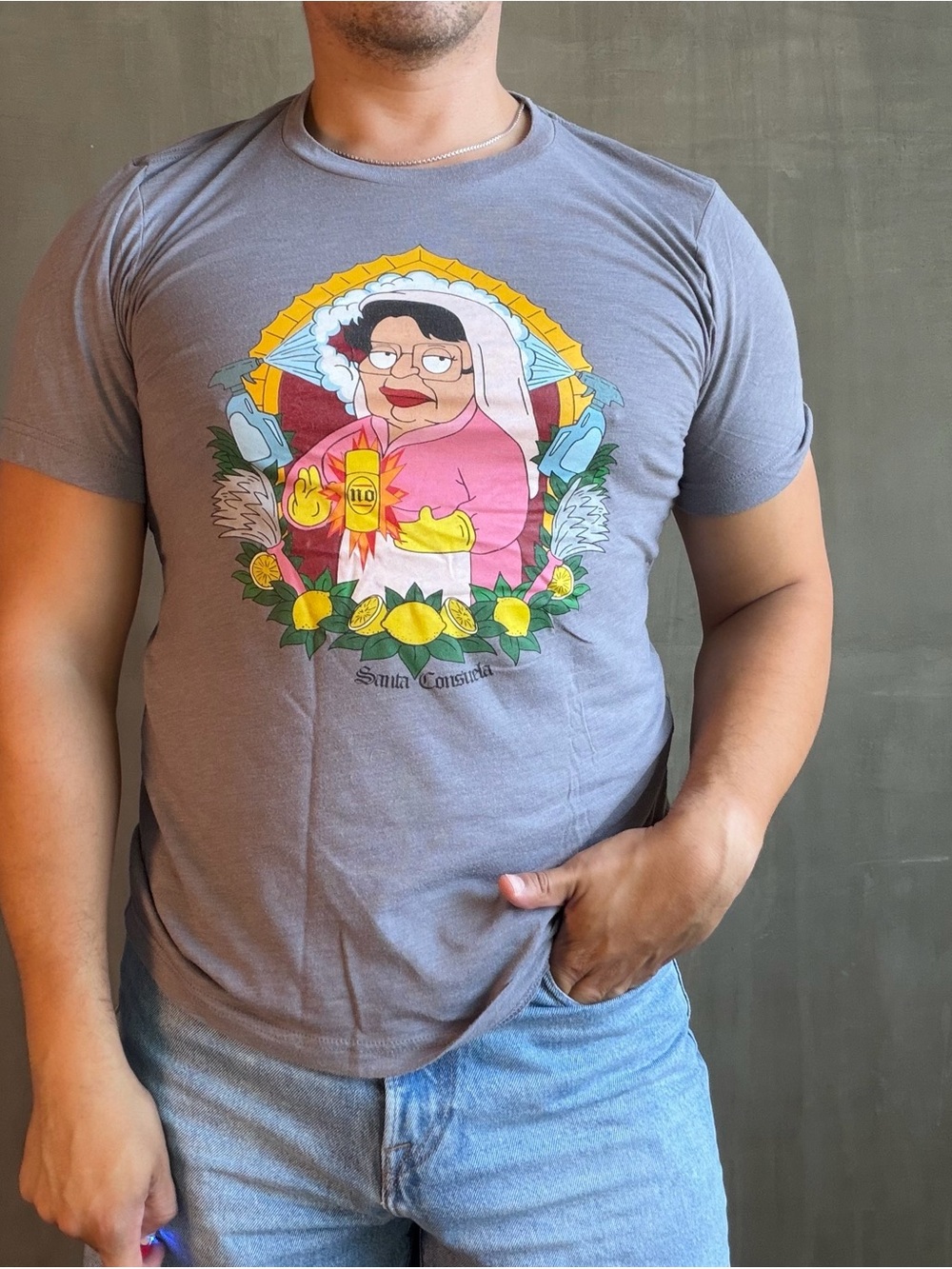 Santa Consuela Funny Graphic T-Shirt Family Guy Parody Adult Humor - medium